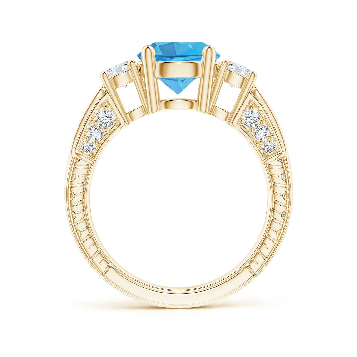 AA - Swiss Blue Topaz / 2.95 CT / 14 KT Yellow Gold