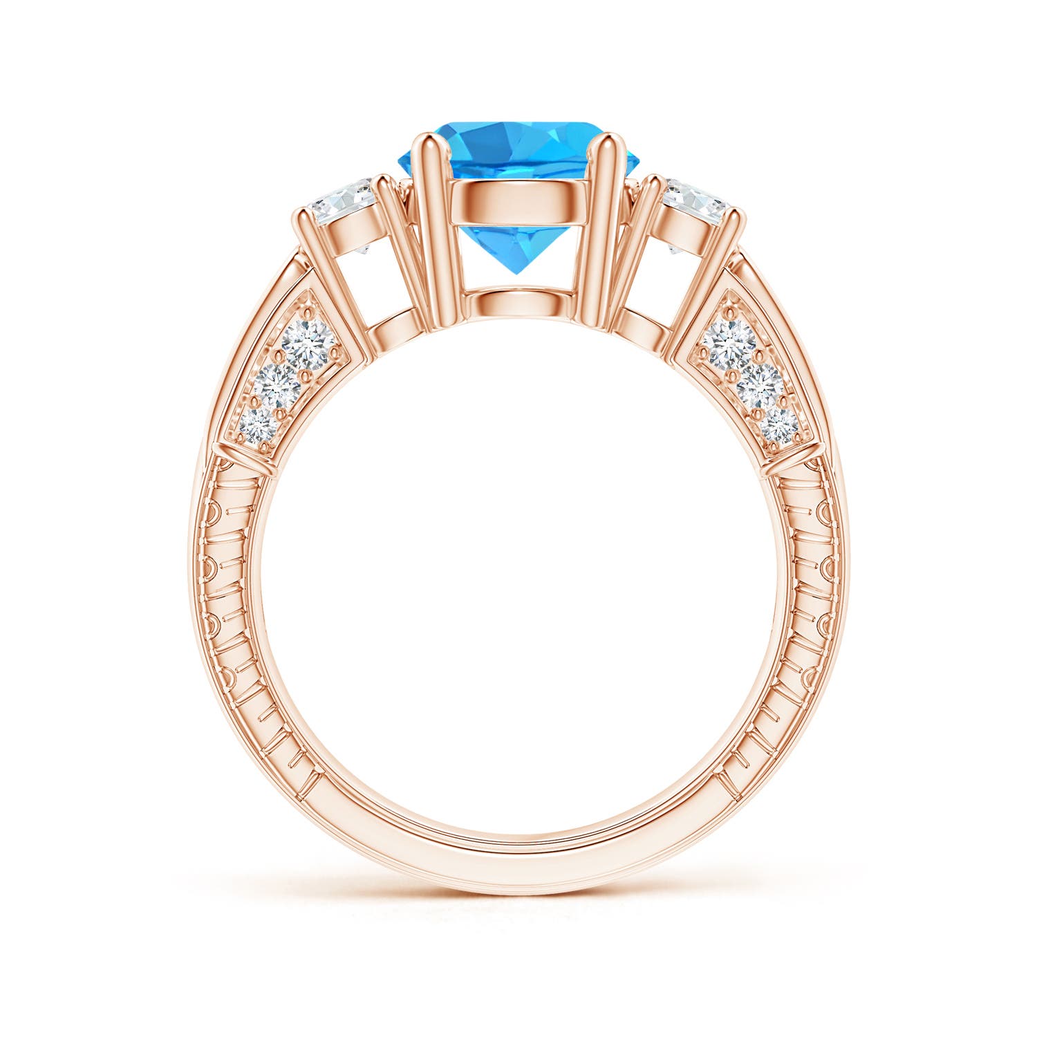 AAA - Swiss Blue Topaz / 2.95 CT / 14 KT Rose Gold