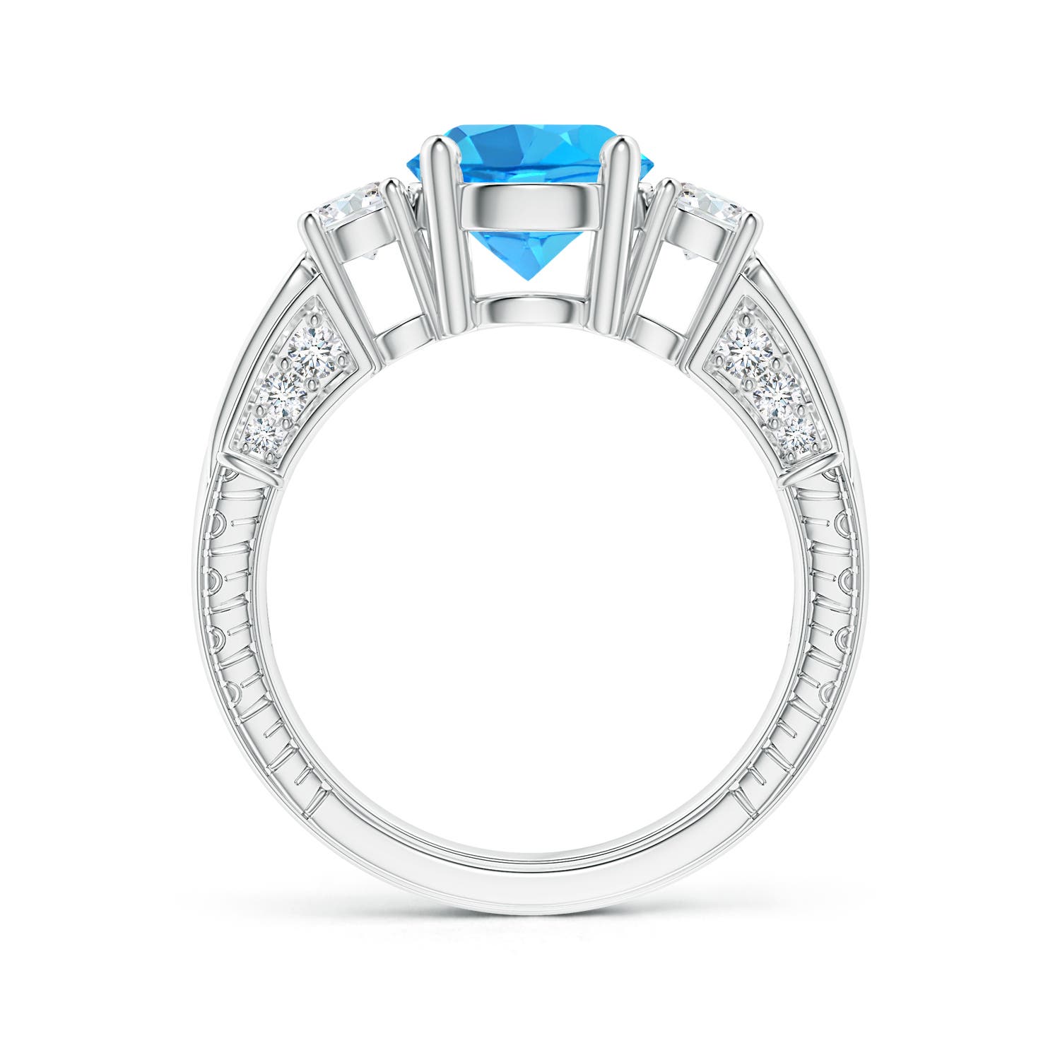 AAA - Swiss Blue Topaz / 2.95 CT / 14 KT White Gold