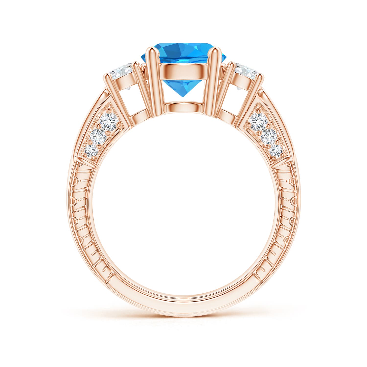 AAAA - Swiss Blue Topaz / 2.95 CT / 14 KT Rose Gold