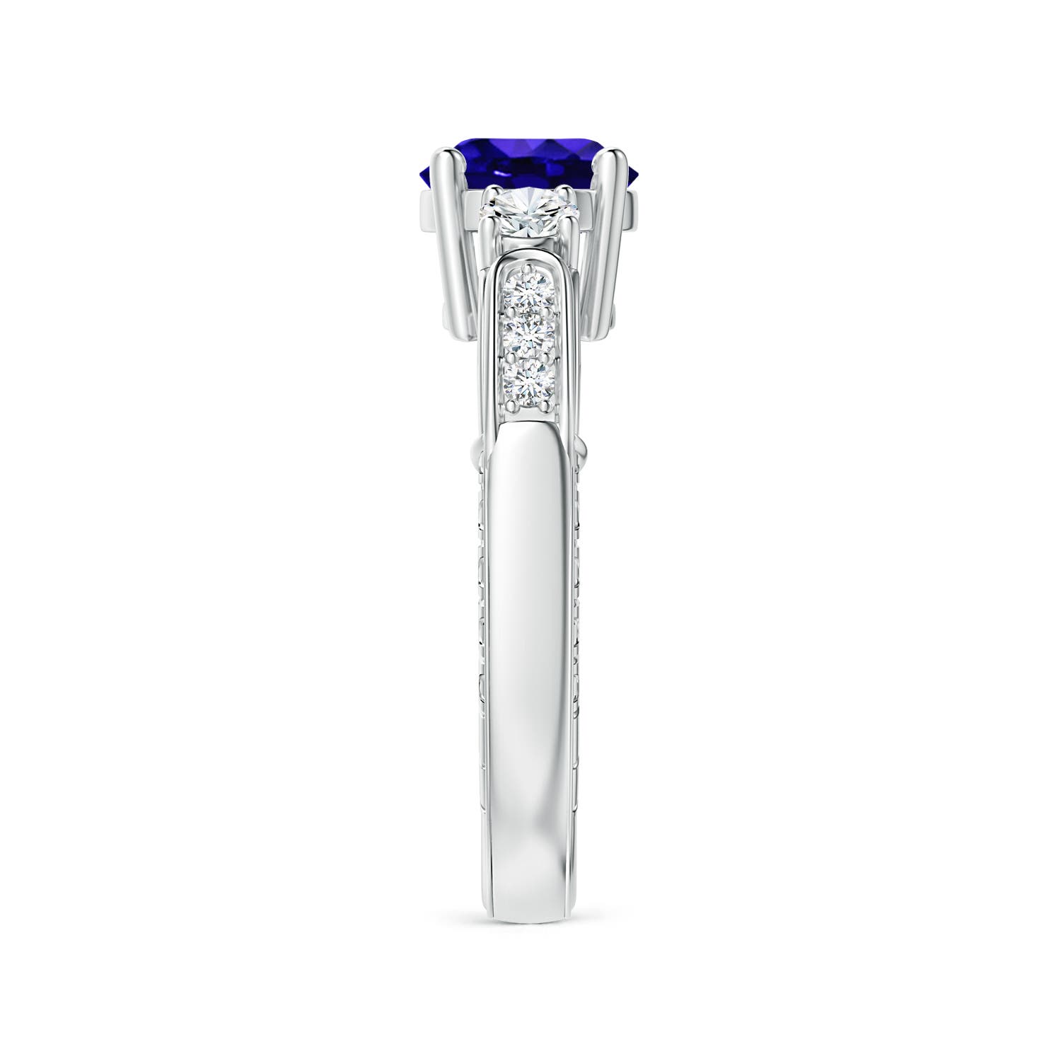 AAAA - Tanzanite / 1.91 CT / 14 KT White Gold