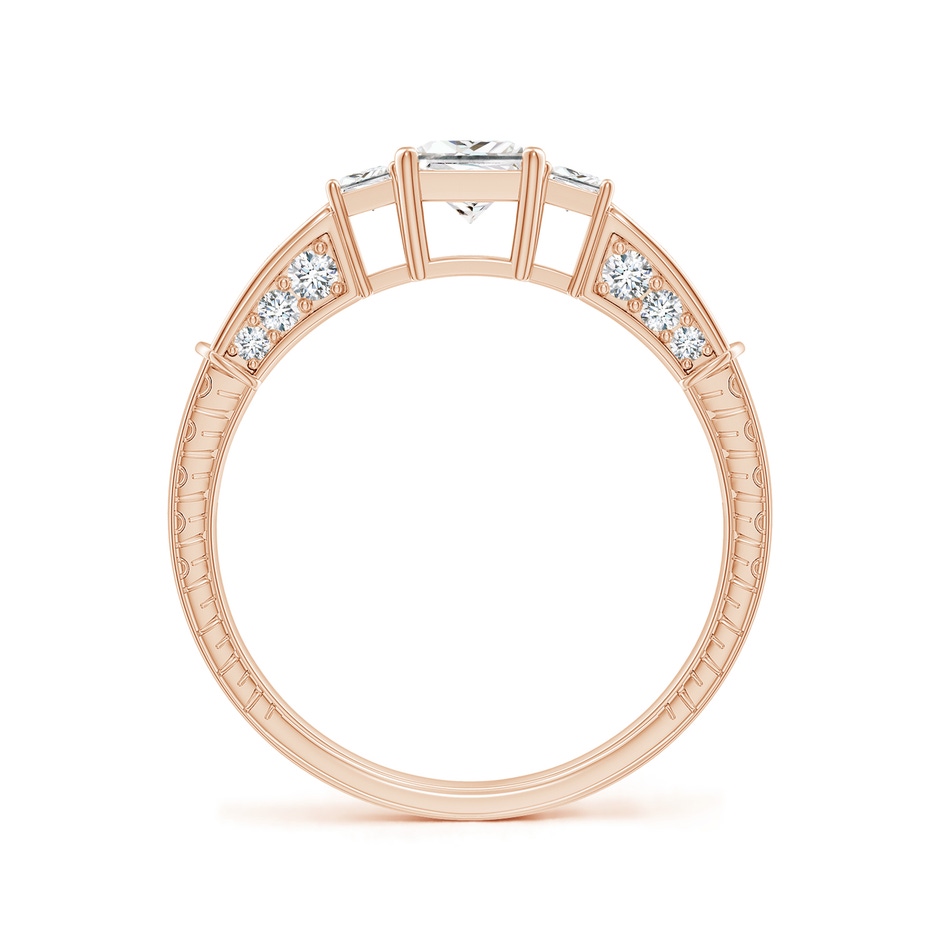 4.5mm GVS2 Princess-Cut Diamond Three Stone Ring in Rose Gold side-1