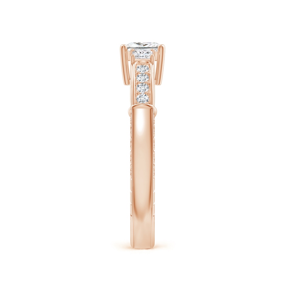 4.5mm GVS2 Princess-Cut Diamond Three Stone Ring in Rose Gold side-2