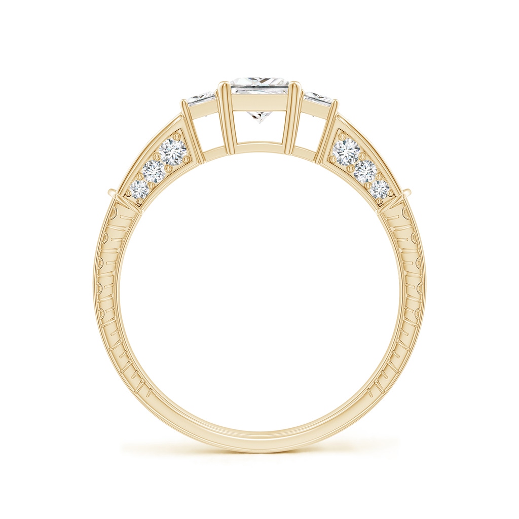 4.5mm GVS2 Princess-Cut Diamond Three Stone Ring in Yellow Gold - side_1