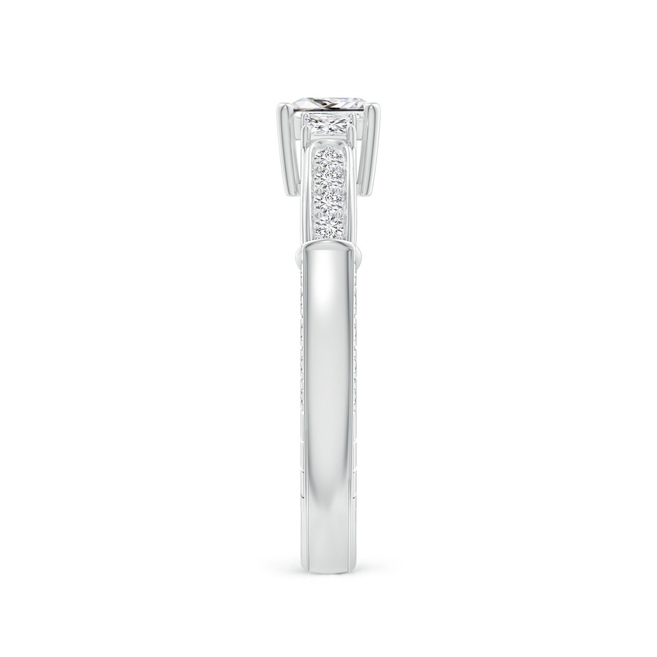 4.5mm HSI2 Princess-Cut Diamond Three Stone Ring in White Gold side-2