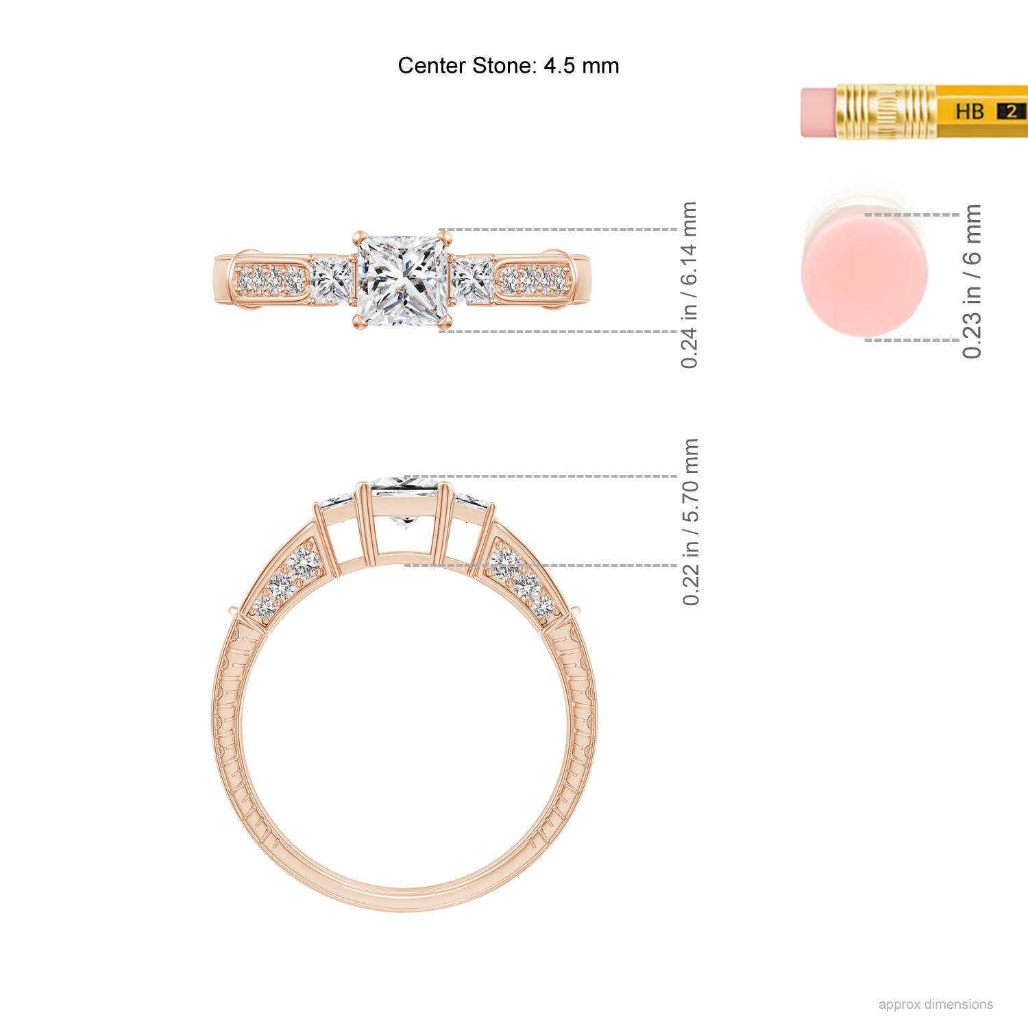 I-J, I1-I2 / 0.96 CT / 14 KT Rose Gold