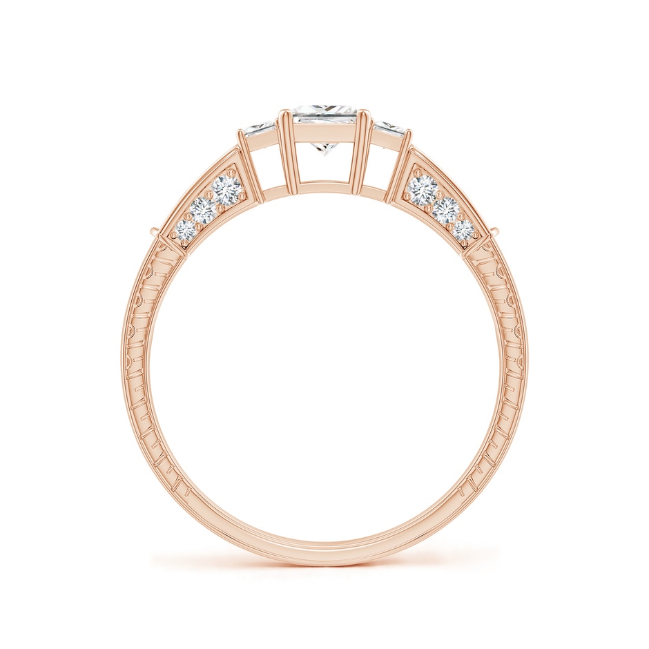 4mm GVS2 Princess-Cut Diamond Three Stone Ring in Rose Gold side-1