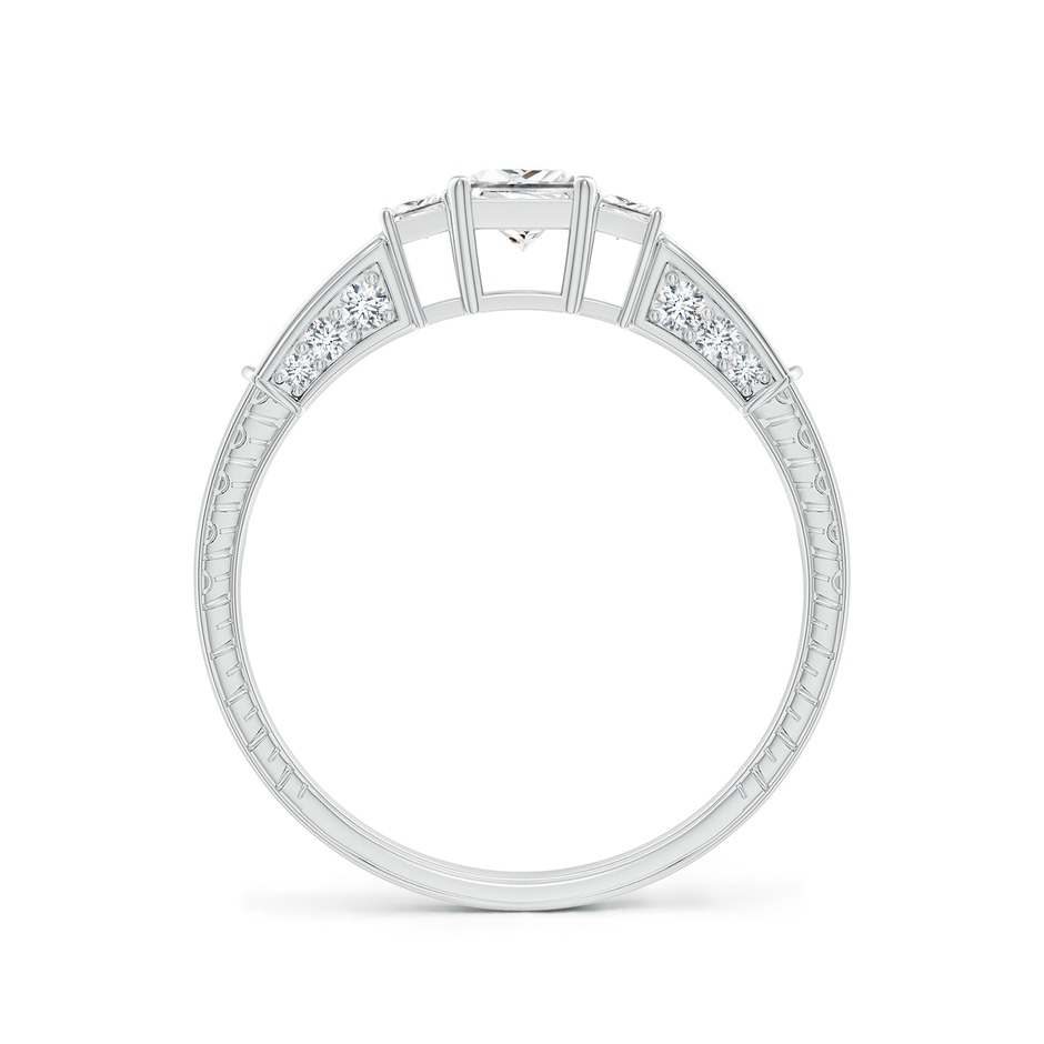 4mm GVS2 Princess-Cut Diamond Three Stone Ring in White Gold side-1