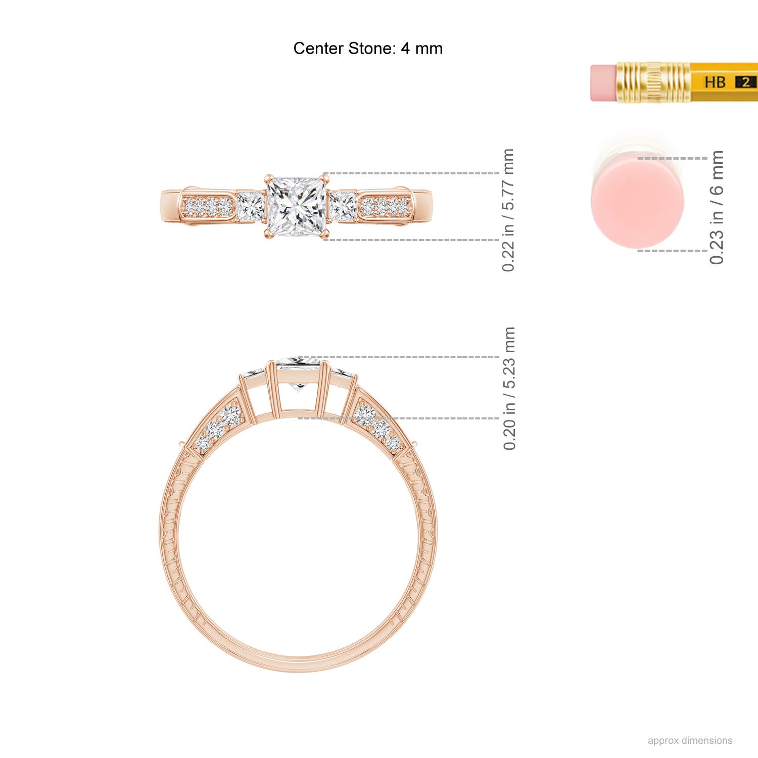 H, SI2 / 0.68 CT / 14 KT Rose Gold