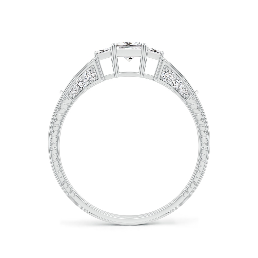 4mm HSI2 Princess-Cut Diamond Three Stone Ring in White Gold Side-1
