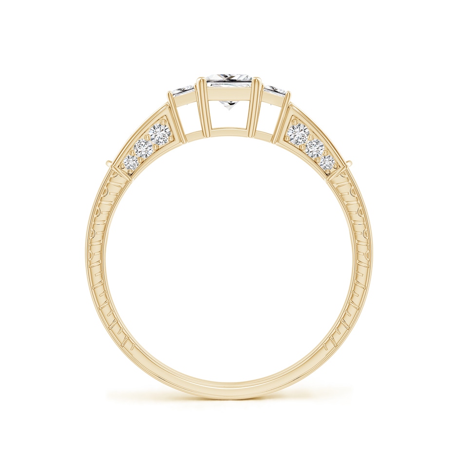 4mm HSI2 Princess-Cut Diamond Three Stone Ring in Yellow Gold side-1