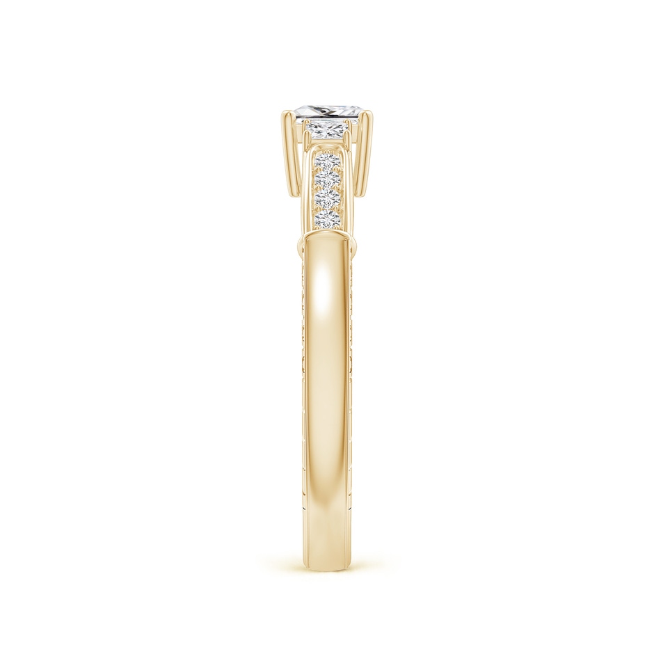 4mm HSI2 Princess-Cut Diamond Three Stone Ring in Yellow Gold side-2