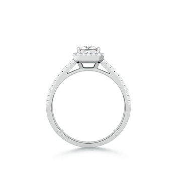 4.8mm GVS2 Triple Shank Princess-Cut Diamond Halo Engagement Ring in White Gold product image