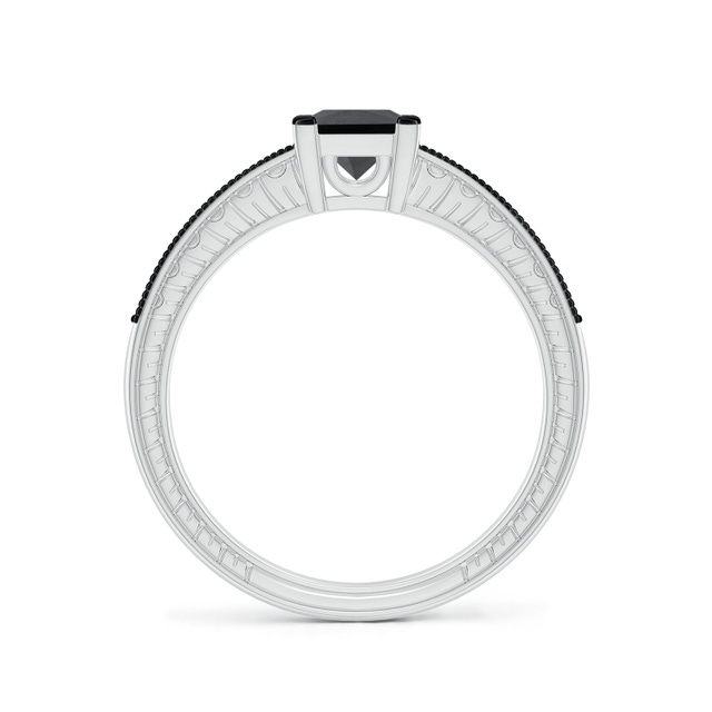 Angara Prong-Set Blue Diamond Solitaire Ring in 14K White Gold | 0.72 Carat Prong Set Round Enhanced Blue Diamond (5.8mm)