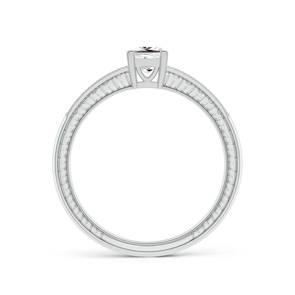 4.2mm HSI2 Princess Cut Diamond Solitaire Ring with Milgrain Detailing in White Gold side 199