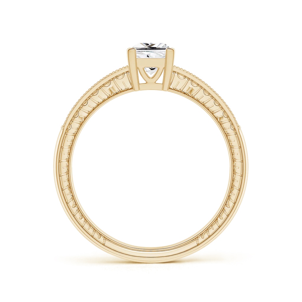 4.7mm HSI2 Princess Cut Diamond Solitaire Ring with Milgrain Detailing in Yellow Gold - side 199