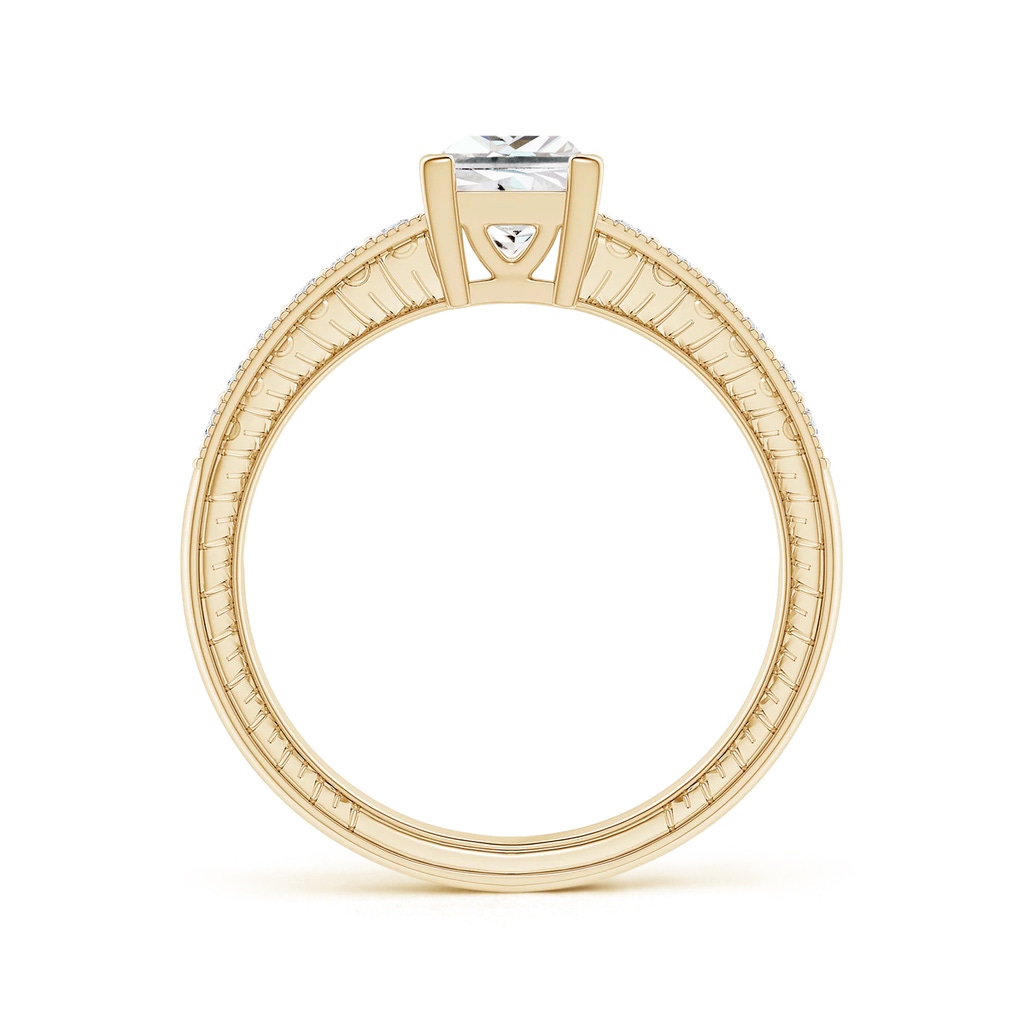 5.2mm GVS2 Princess Cut Diamond Solitaire Ring with Milgrain Detailing in Yellow Gold Side 199