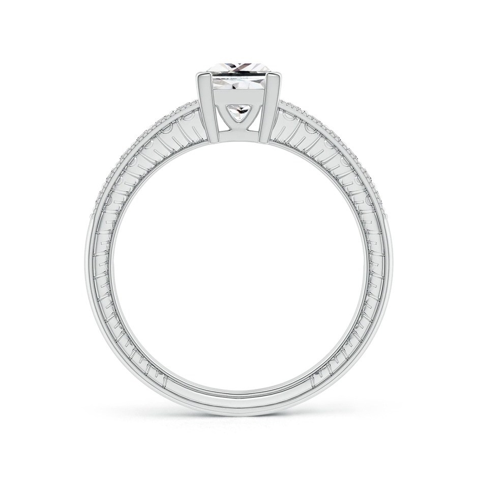 5.2mm IJI1I2 Princess Cut Diamond Solitaire Ring with Milgrain Detailing in White Gold side 199