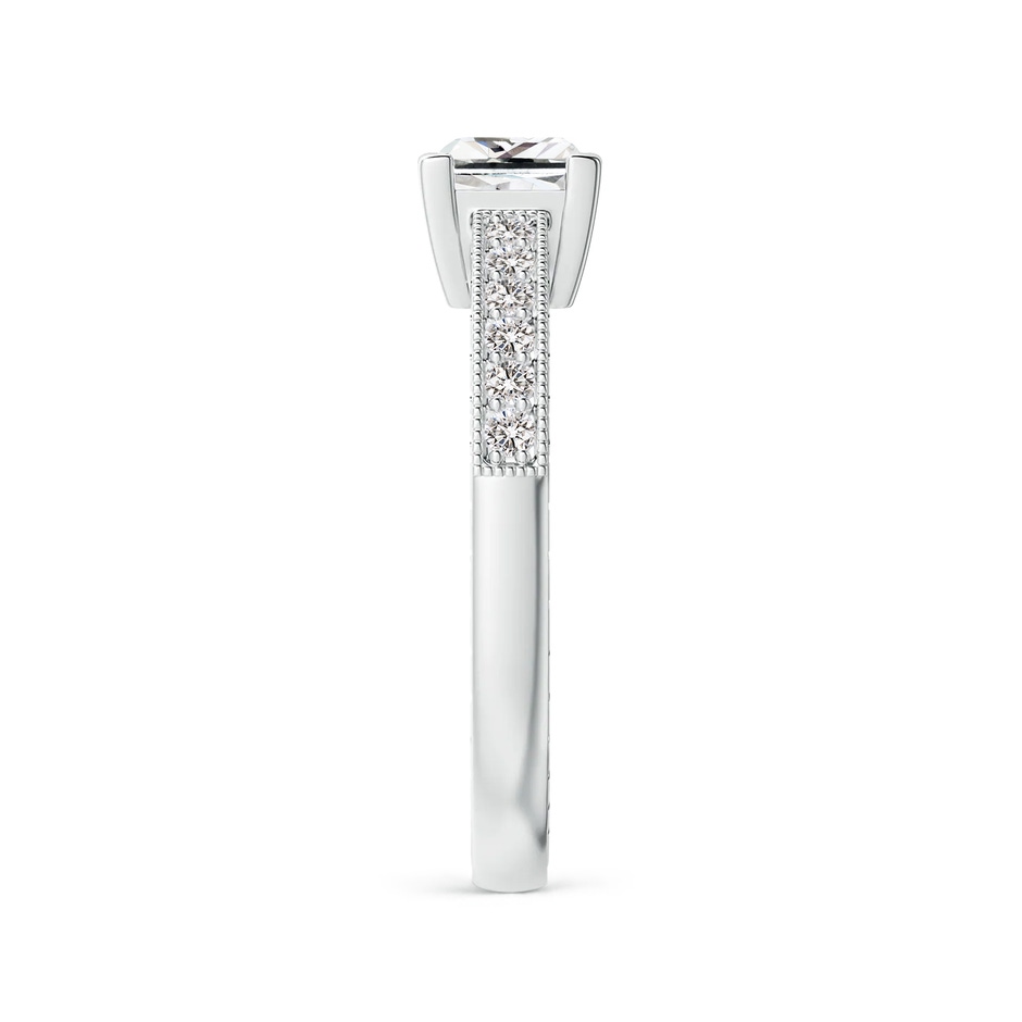 5.2mm IJI1I2 Princess Cut Diamond Solitaire Ring with Milgrain Detailing in White Gold side 299