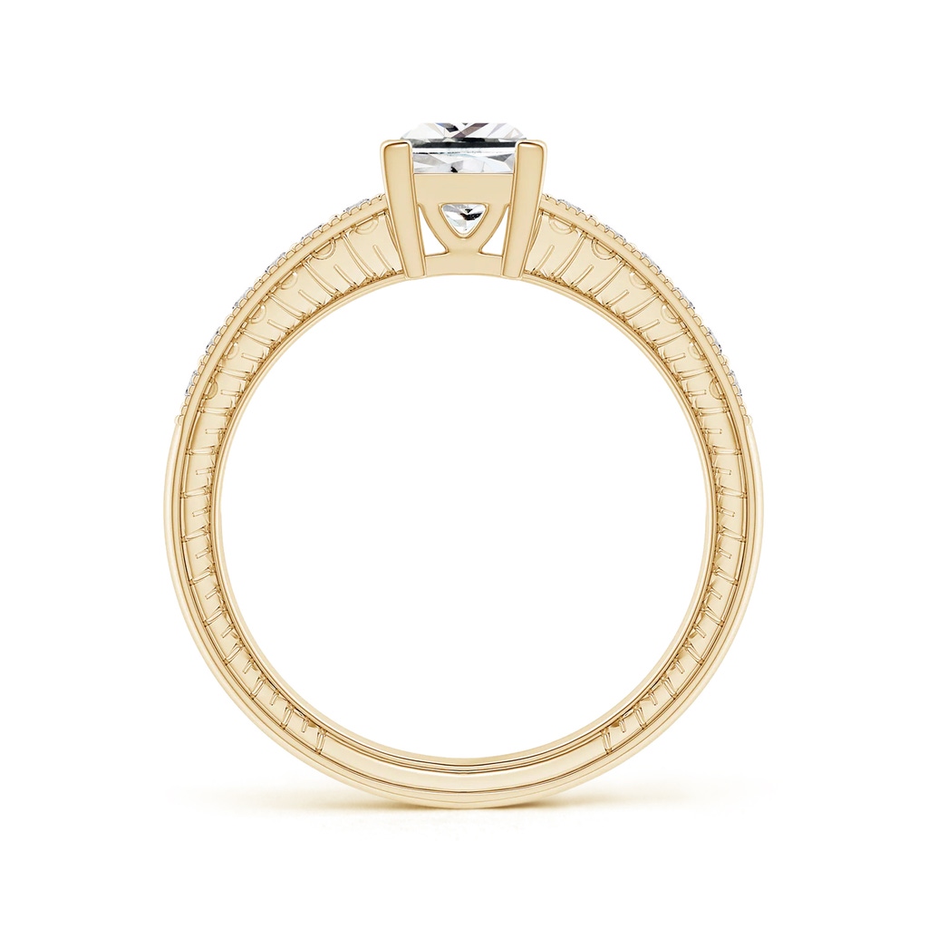 5.2mm IJI1I2 Princess Cut Diamond Solitaire Ring with Milgrain Detailing in Yellow Gold Side 199