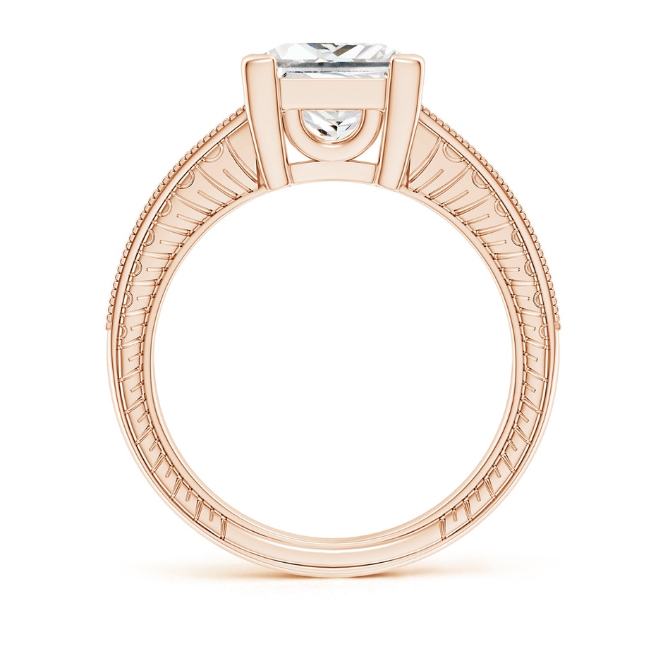 7.9mm GVS2 Princess Cut Diamond Solitaire Ring with Milgrain Detailing in Rose Gold side 199