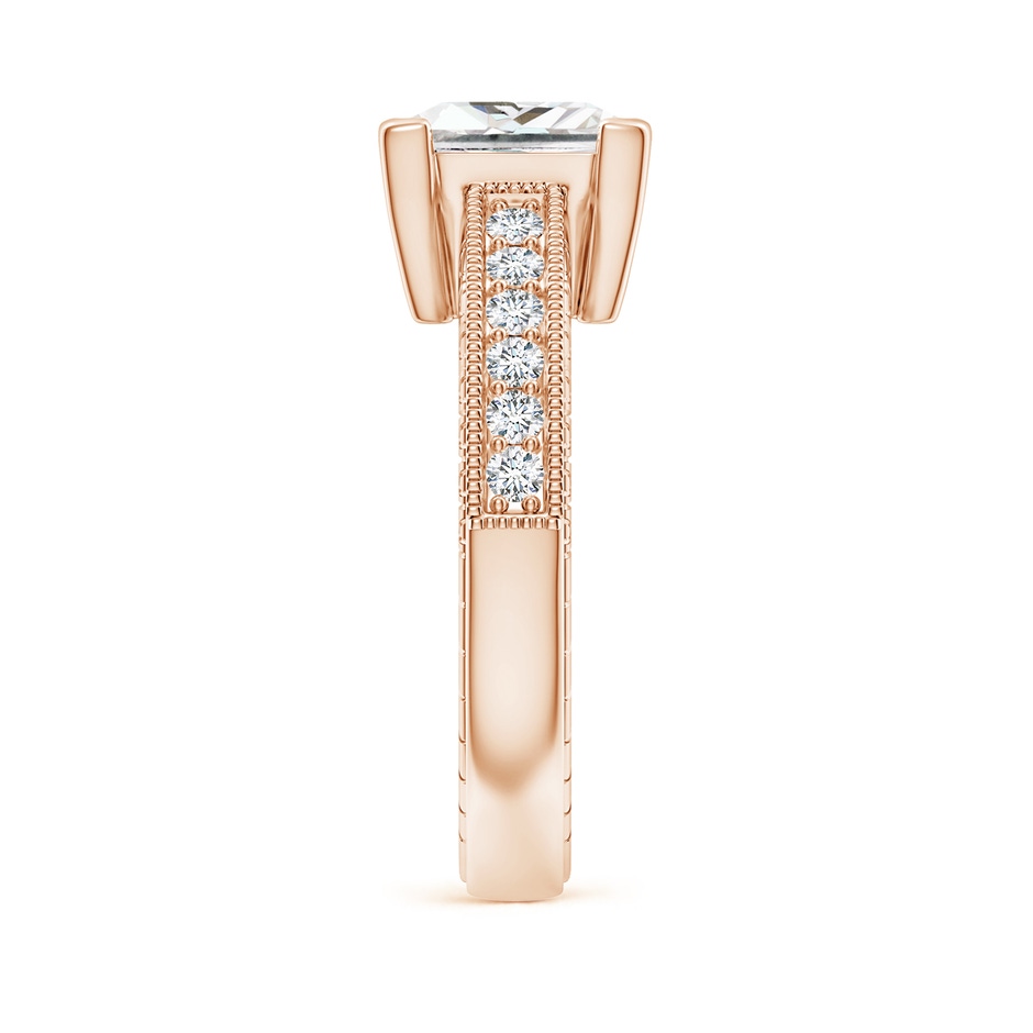 7.9mm GVS2 Princess Cut Diamond Solitaire Ring with Milgrain Detailing in Rose Gold side 299