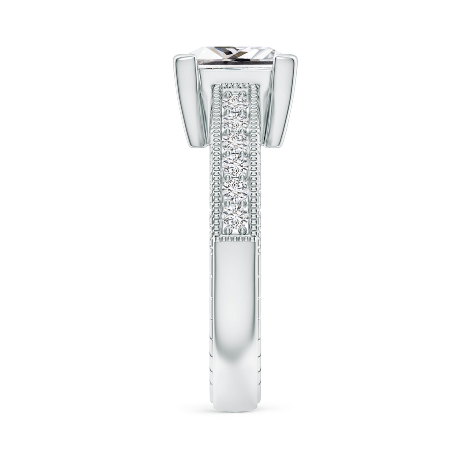 7.9mm HSI2 Princess Cut Diamond Solitaire Ring with Milgrain Detailing in P950 Platinum side 299