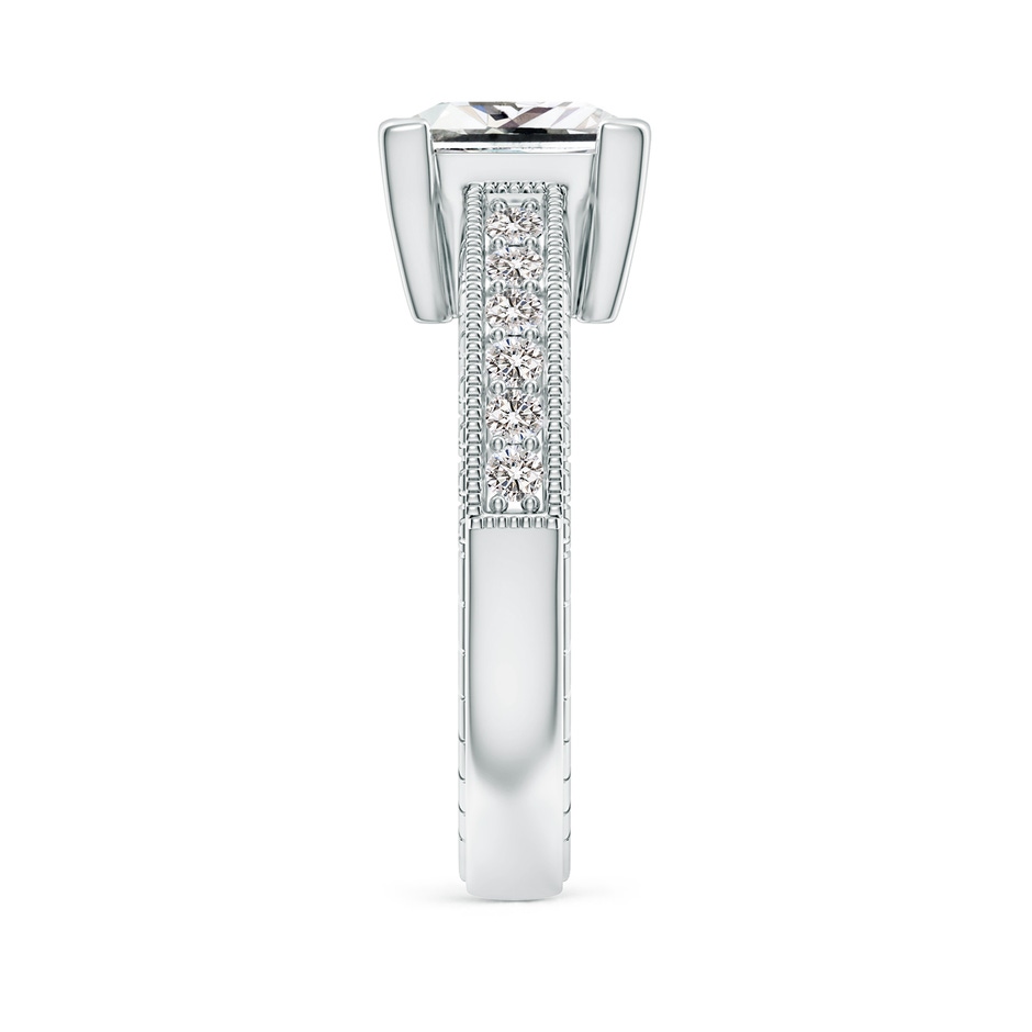 7.9mm IJI1I2 Princess Cut Diamond Solitaire Ring with Milgrain Detailing in P950 Platinum side 299