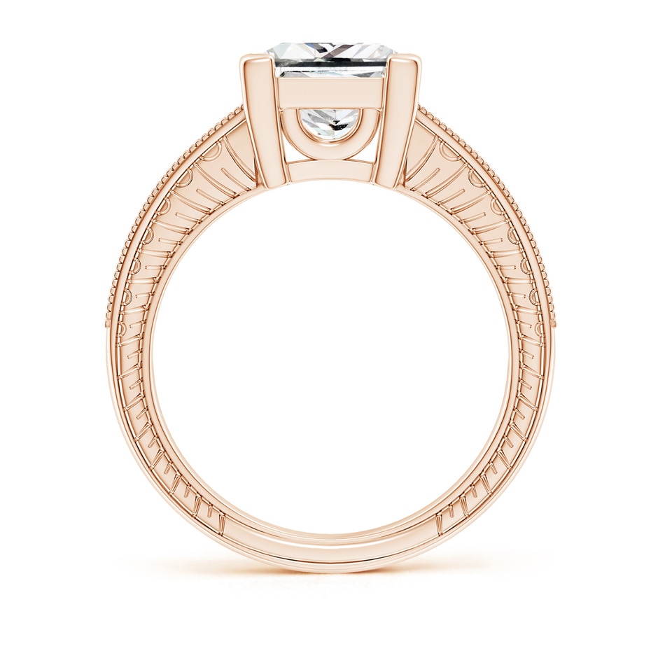 7.9mm IJI1I2 Princess Cut Diamond Solitaire Ring with Milgrain Detailing in Rose Gold side 199