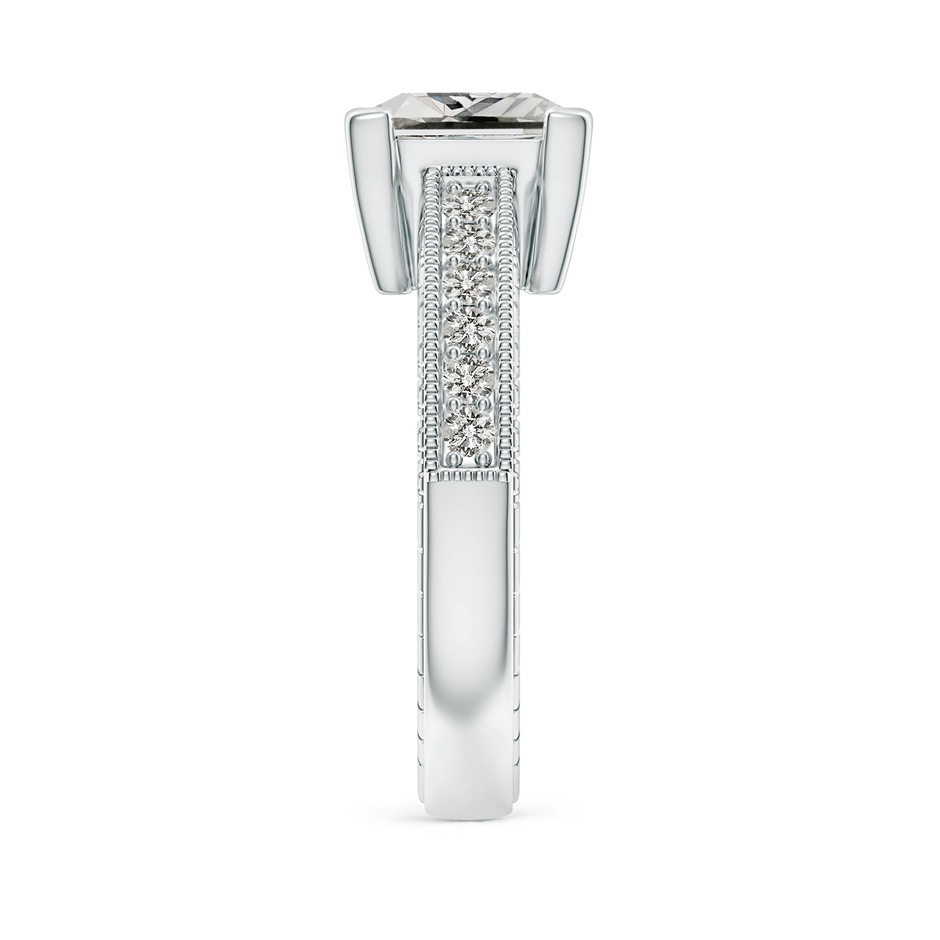 7.9mm KI3 Princess Cut Diamond Solitaire Ring with Milgrain Detailing in P950 Platinum side 299