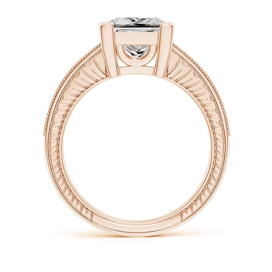 7.9mm KI3 Princess Cut Diamond Solitaire Ring with Milgrain Detailing in Rose Gold side 199