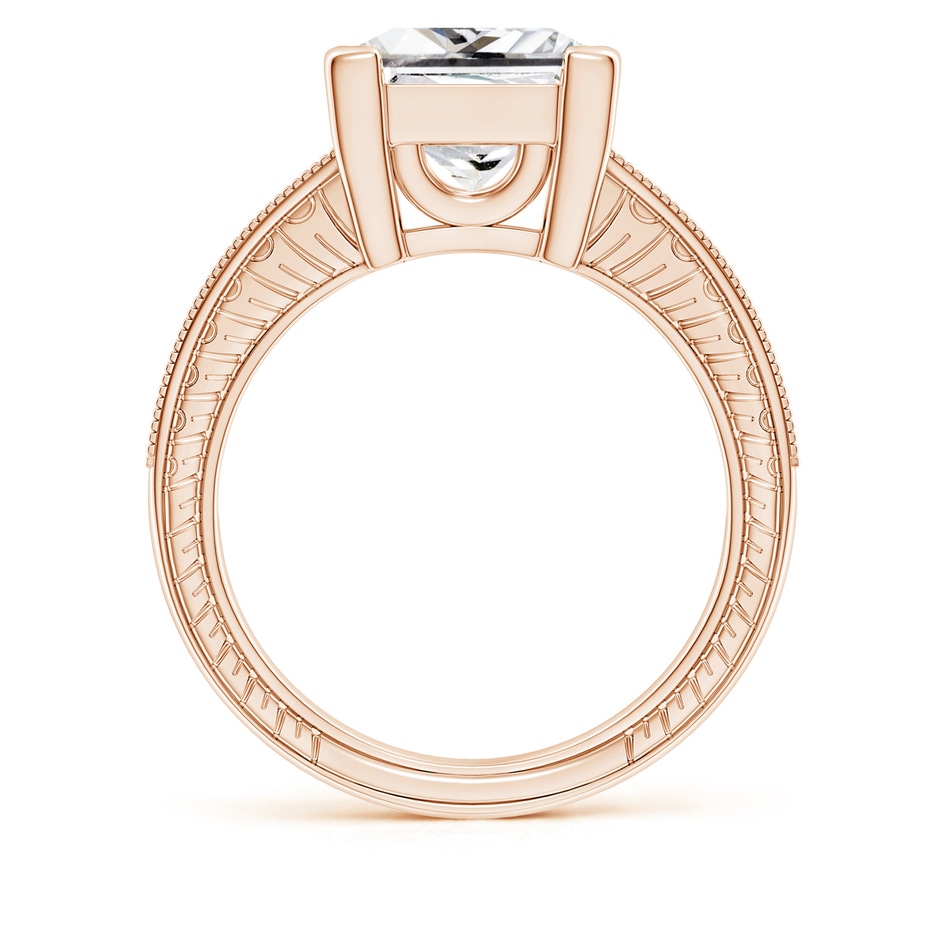 8.9mm HSI2 Princess Cut Diamond Solitaire Ring with Milgrain Detailing in Rose Gold side 199