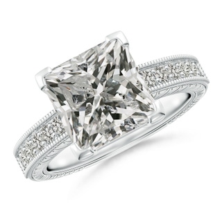 8.9mm KI3 Princess Cut Diamond Solitaire Ring with Milgrain Detailing in P950 Platinum