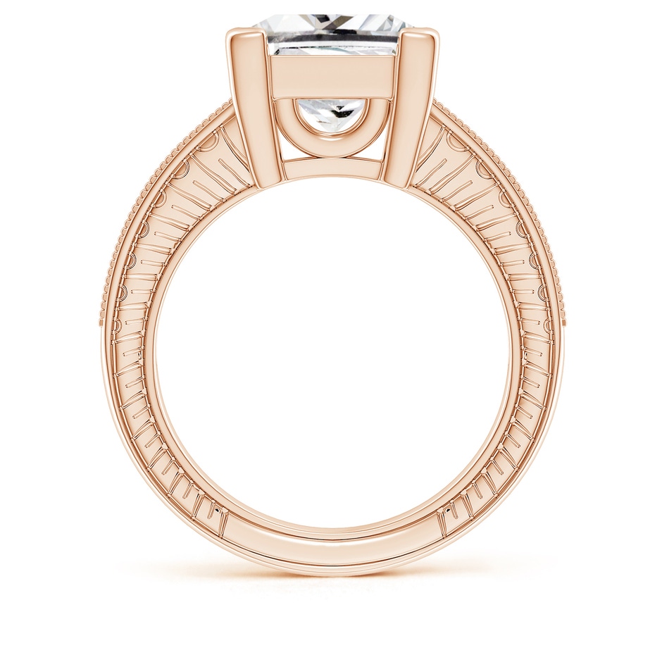 9.4mm HSI2 Princess Cut Diamond Solitaire Ring with Milgrain Detailing in Rose Gold side 199