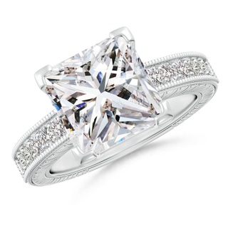 9.4mm IJI1I2 Princess Cut Diamond Solitaire Ring with Milgrain Detailing in P950 Platinum