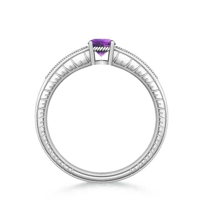 AA - Amethyst / 0.51 CT / 14 KT White Gold