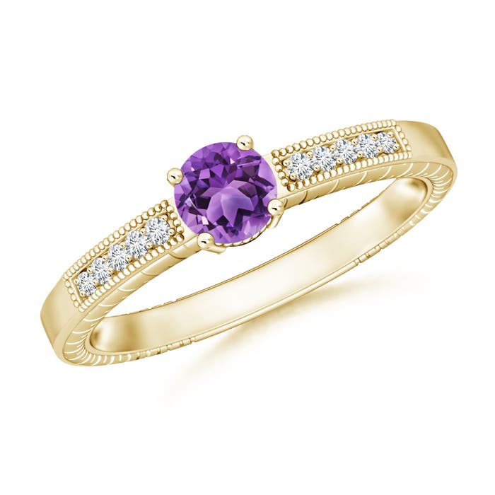 AA - Amethyst / 0.51 CT / 14 KT Yellow Gold