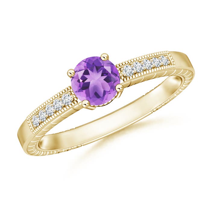 A - Amethyst / 0.94 CT / 14 KT Yellow Gold