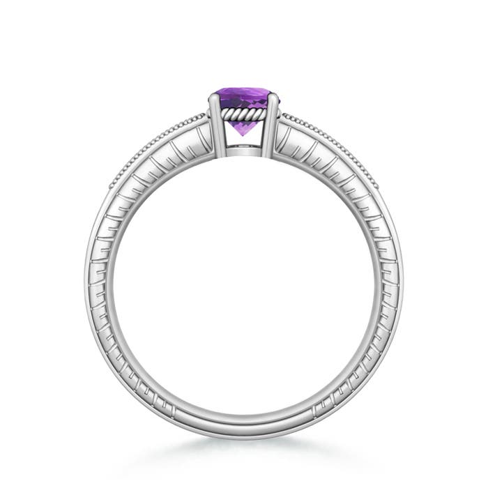 AA - Amethyst / 0.94 CT / 14 KT White Gold