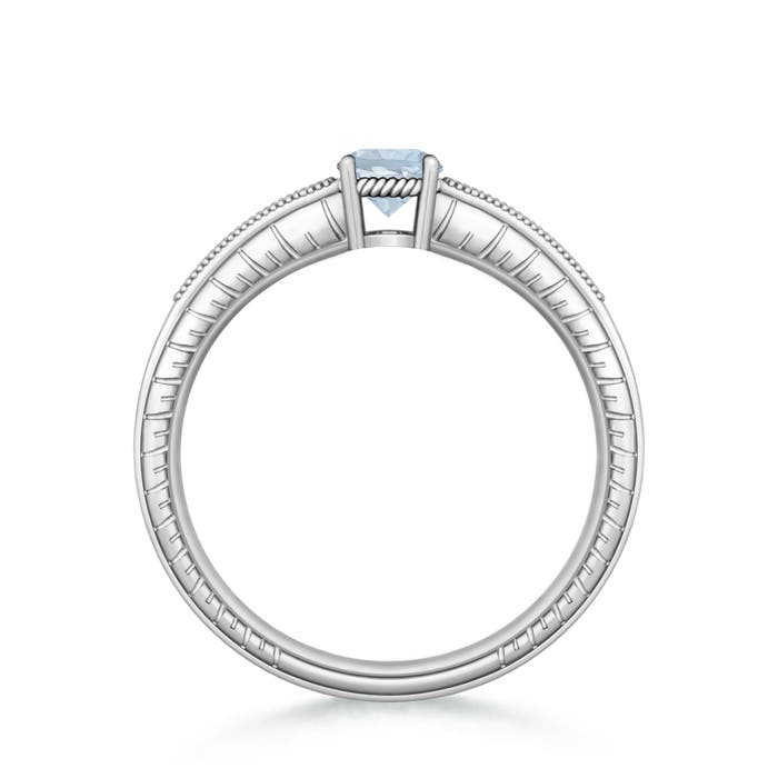 A - Aquamarine / 0.46 CT / 14 KT White Gold