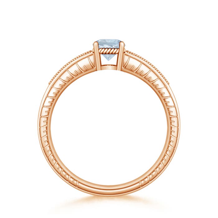 A - Aquamarine / 0.86 CT / 14 KT Rose Gold