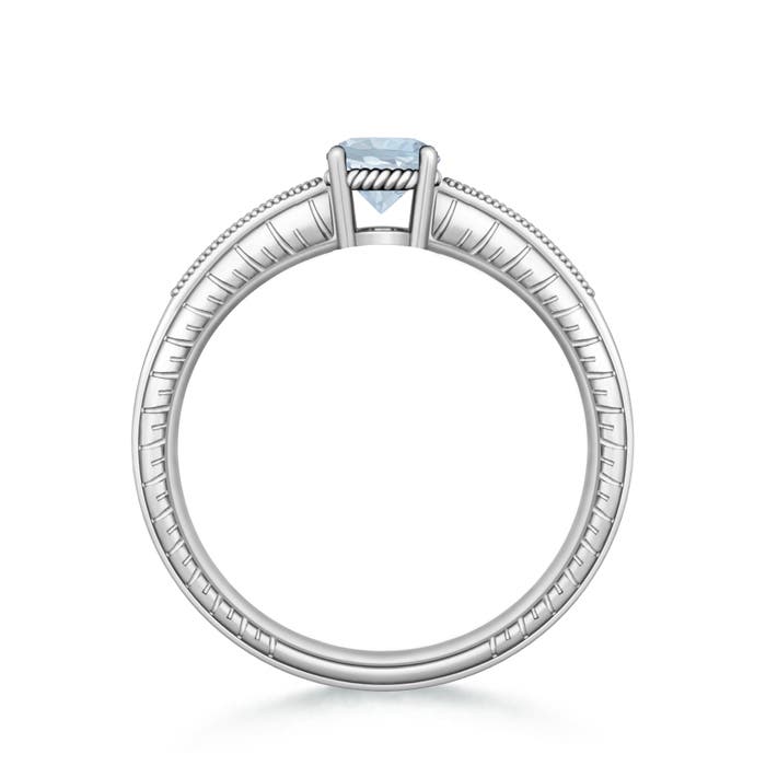 A - Aquamarine / 0.86 CT / 14 KT White Gold