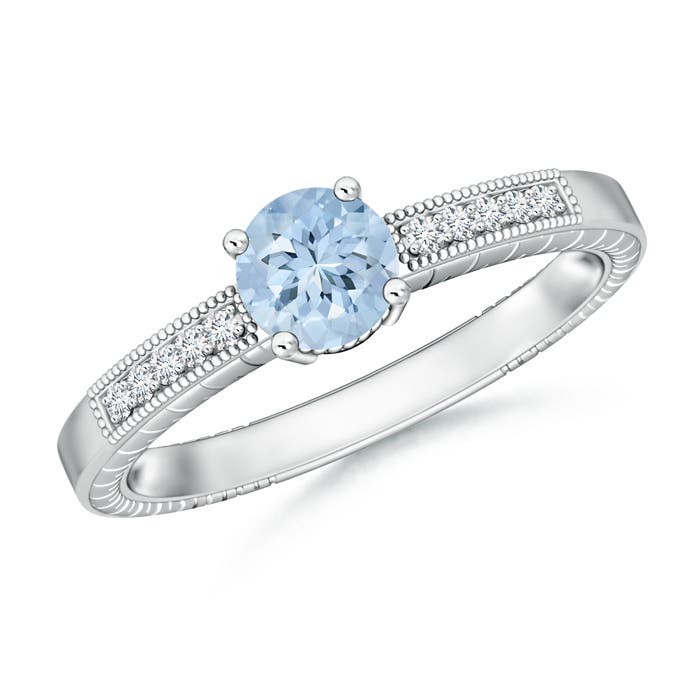 AA - Aquamarine / 0.86 CT / 14 KT White Gold