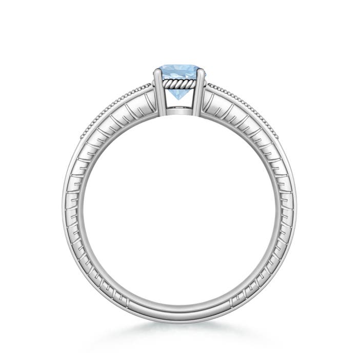 AA - Aquamarine / 0.86 CT / 14 KT White Gold