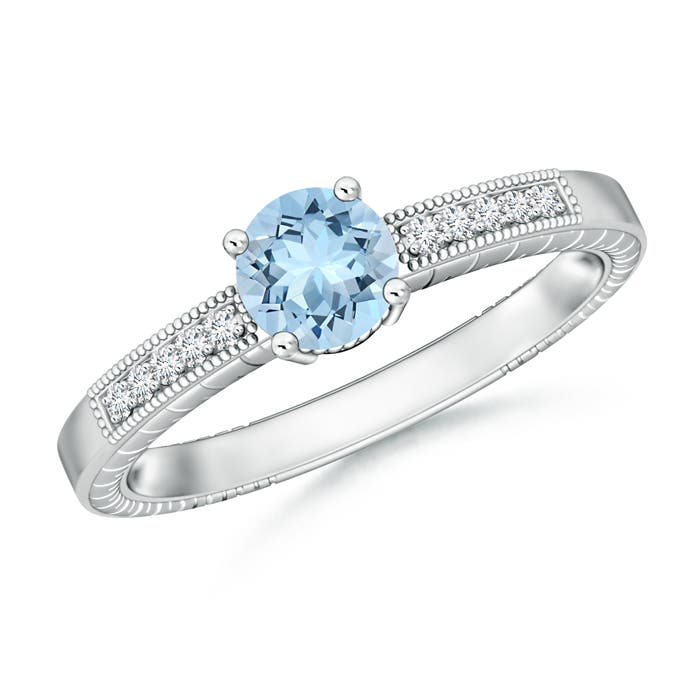 AAA - Aquamarine / 0.86 CT / 14 KT White Gold