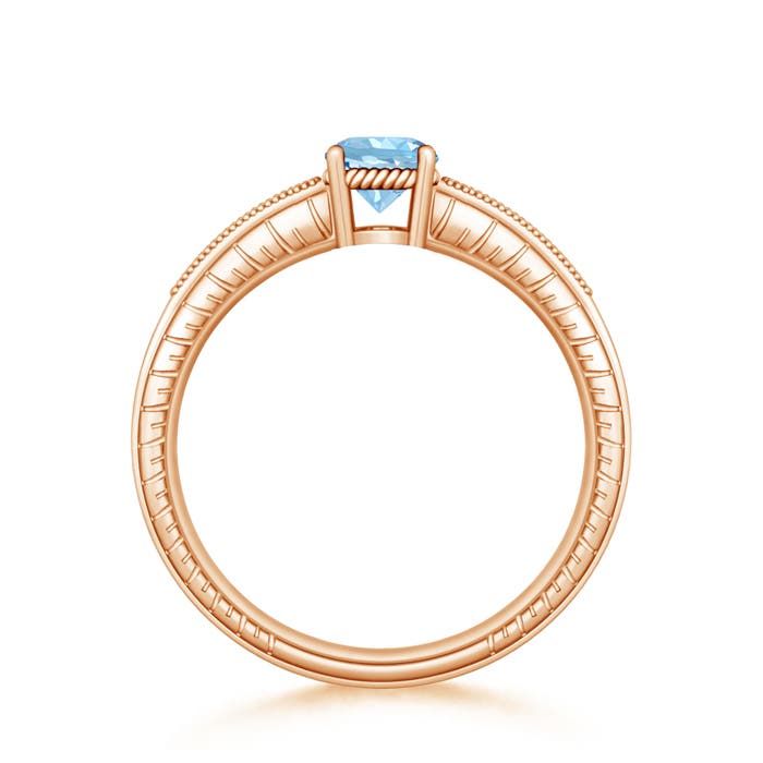 AAAA - Aquamarine / 0.86 CT / 14 KT Rose Gold