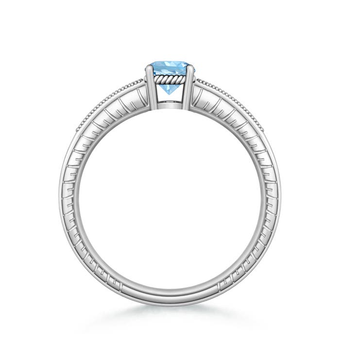 AAAA - Aquamarine / 0.86 CT / 14 KT White Gold