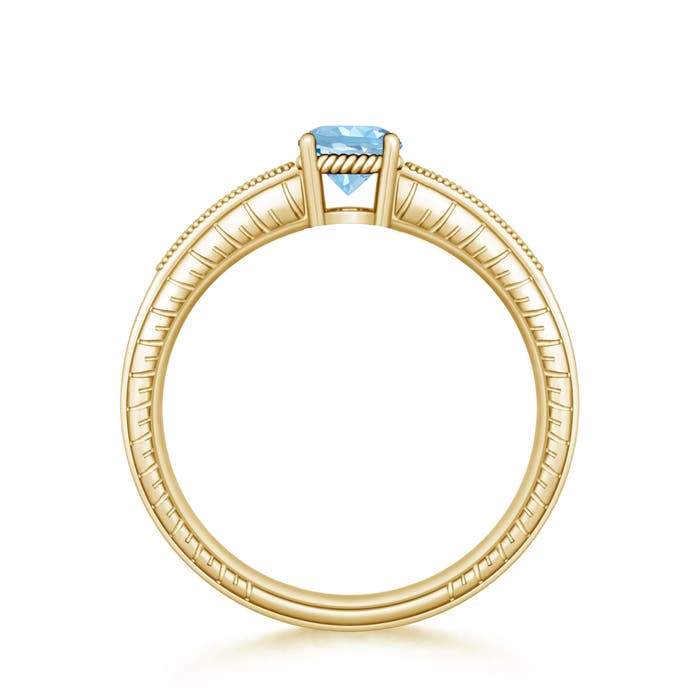 AAAA - Aquamarine / 0.86 CT / 14 KT Yellow Gold