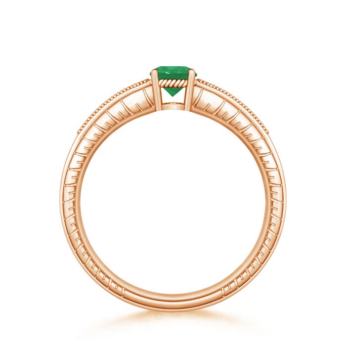 A - Emerald / 0.51 CT / 14 KT Rose Gold