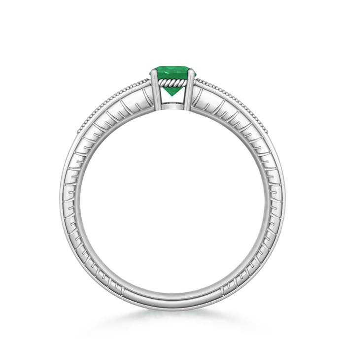 A - Emerald / 0.51 CT / 14 KT White Gold